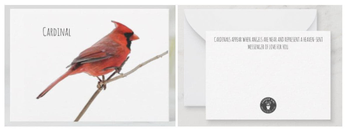 Notecard - The meaning of a Cardinal Cards Garden Girl NC
