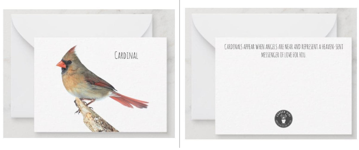 Notecard - The meaning of a Cardinal (Lady/Female) Cards Garden Girl NC
