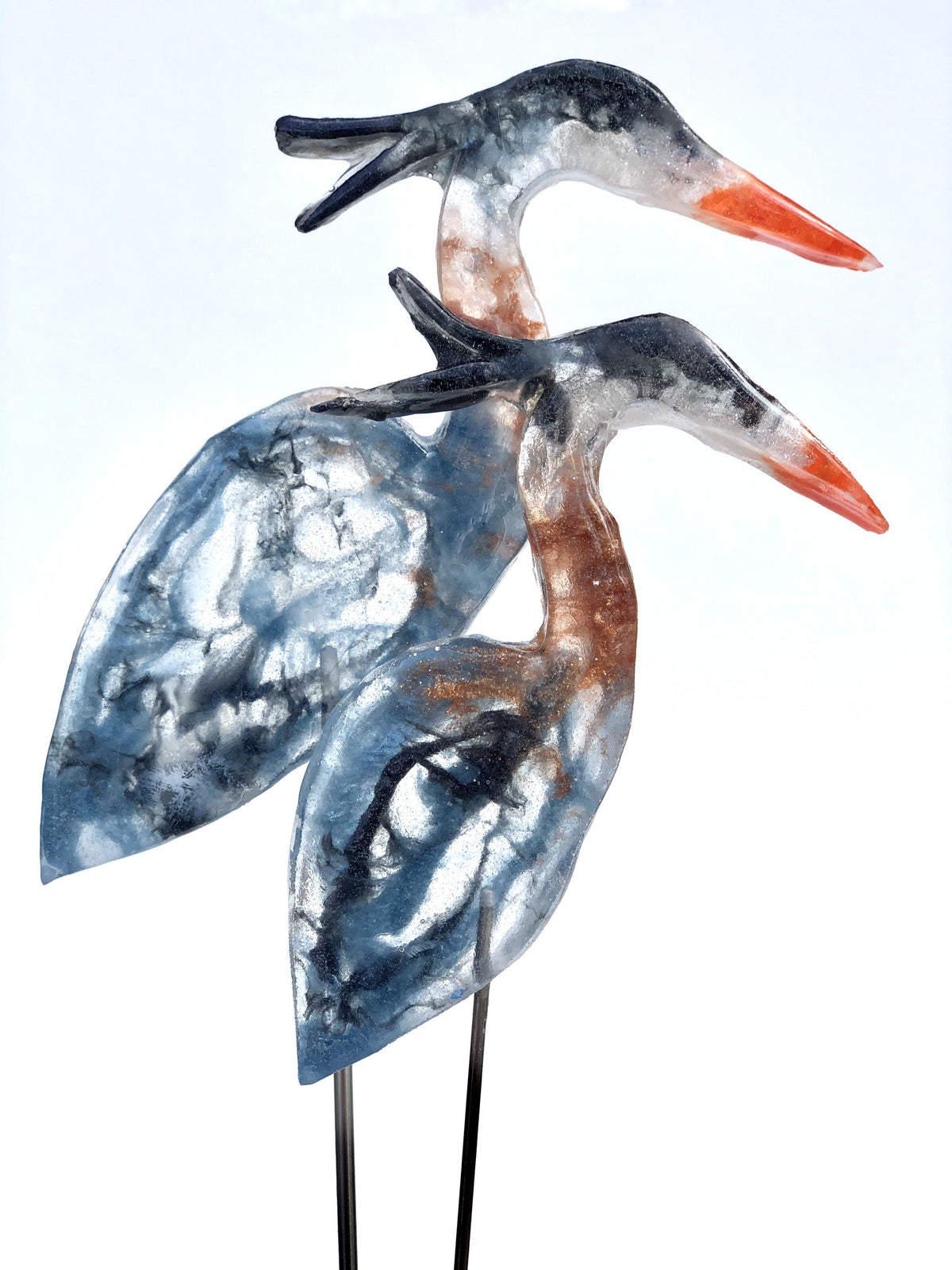 Small Blue Heron - Bird on a Stick Birds on a Stick Garden Girl NC