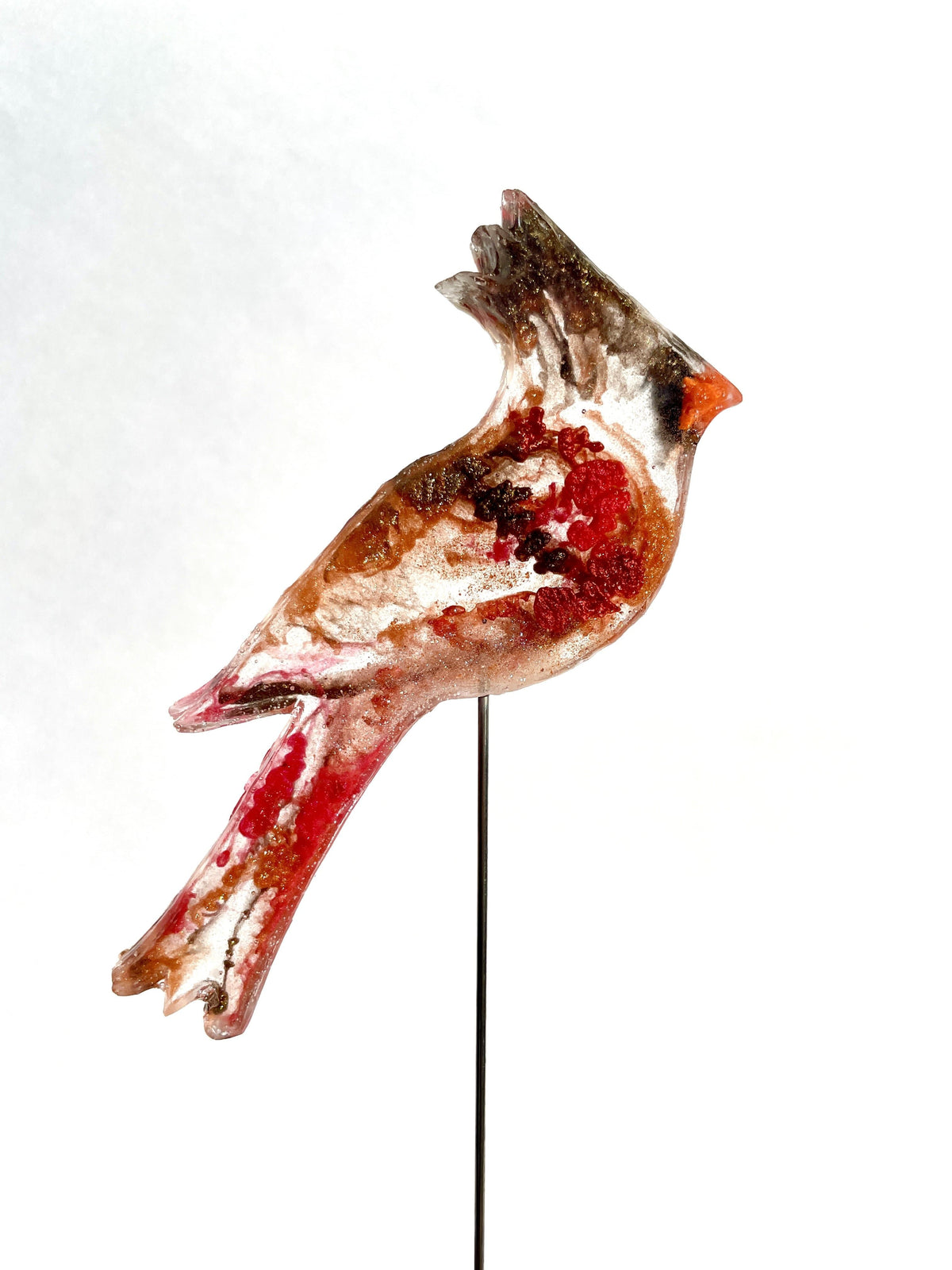 Small Lady (Brown) Cardinal - Bird on a Stick Birds on a Stick Garden Girl NC
