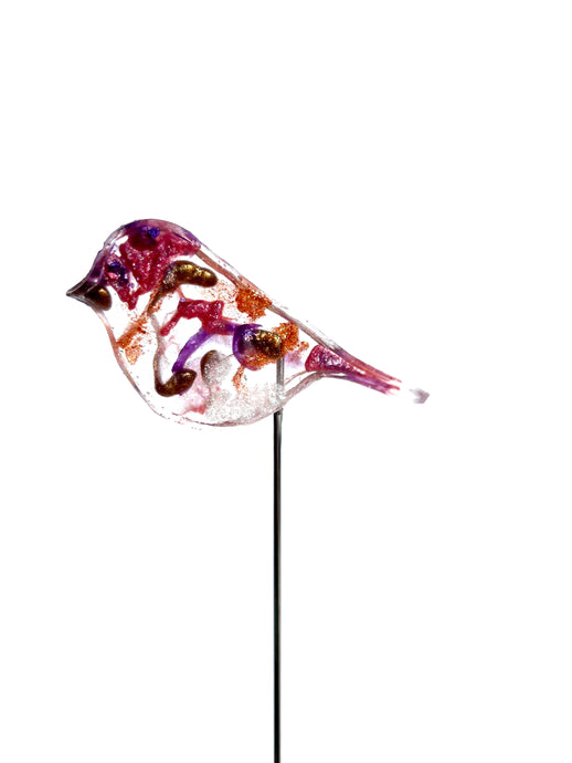 Small Purple Finch - Bird on a Stick Birds on a Stick Garden Girl NC 