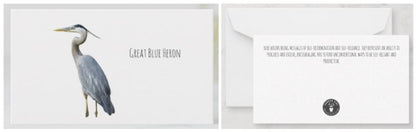 Notecard - The meaning of a Blue Heron Custom Notes Garden Girl NC 