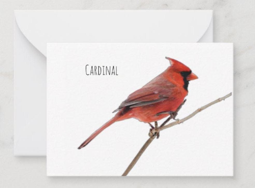 Notecard - The meaning of a Cardinal Cards Garden Girl NC 