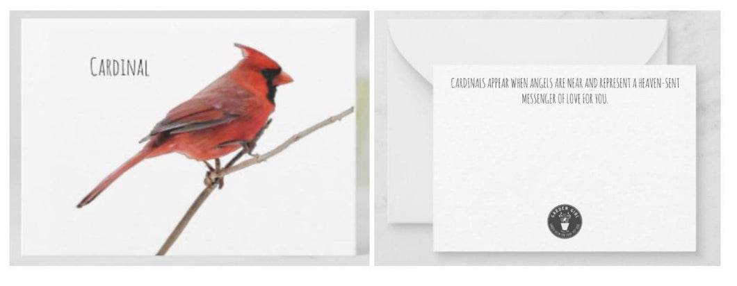Notecard - The meaning of a Cardinal Cards Garden Girl NC 