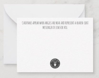 Notecard - The meaning of a Cardinal Cards Garden Girl NC 