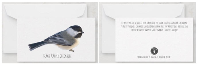 Notecard - The meaning of a Chickadee Custom Notes Garden Girl NC 