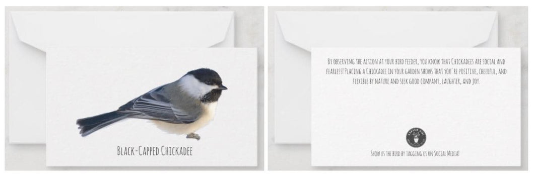 Notecard - The meaning of a Chickadee Custom Notes Garden Girl NC 