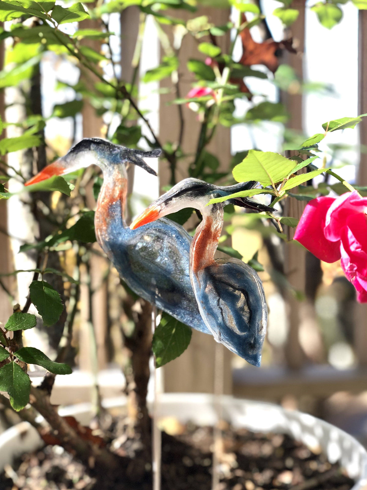 Small Blue Heron - Bird on a Stick Birds on a Stick Garden Girl NC 