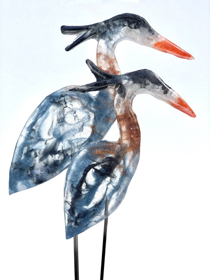 Small Blue Heron - Bird on a Stick Birds on a Stick Garden Girl NC 