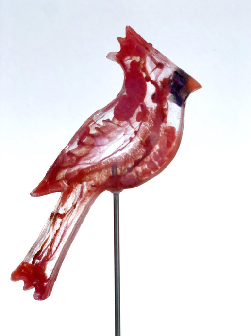 Small Cardinal - Bird on a Stick Birds on a Stick Garden Girl NC 