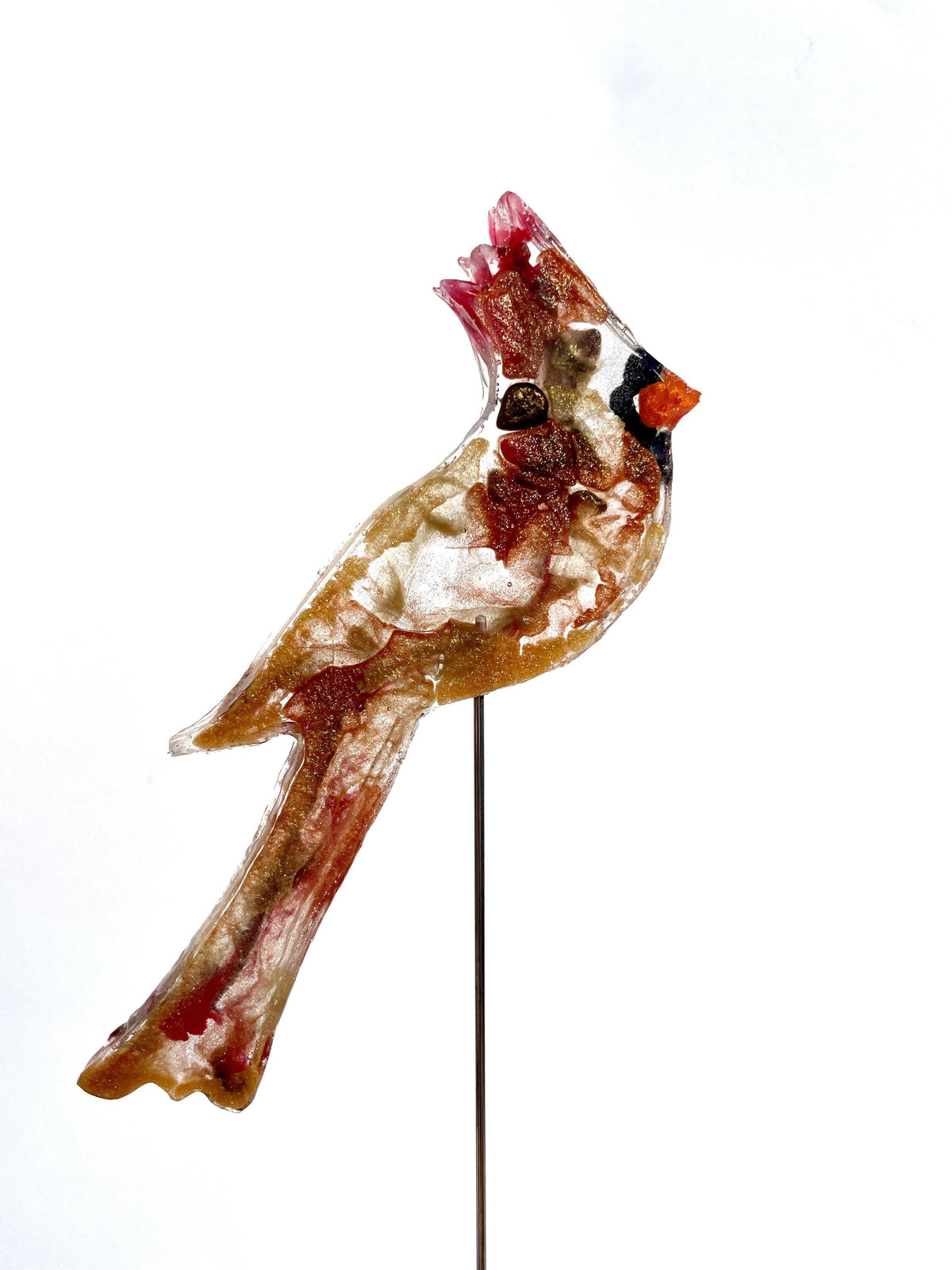 Small Lady (Brown) Cardinal - Bird on a Stick Birds on a Stick Garden Girl NC 