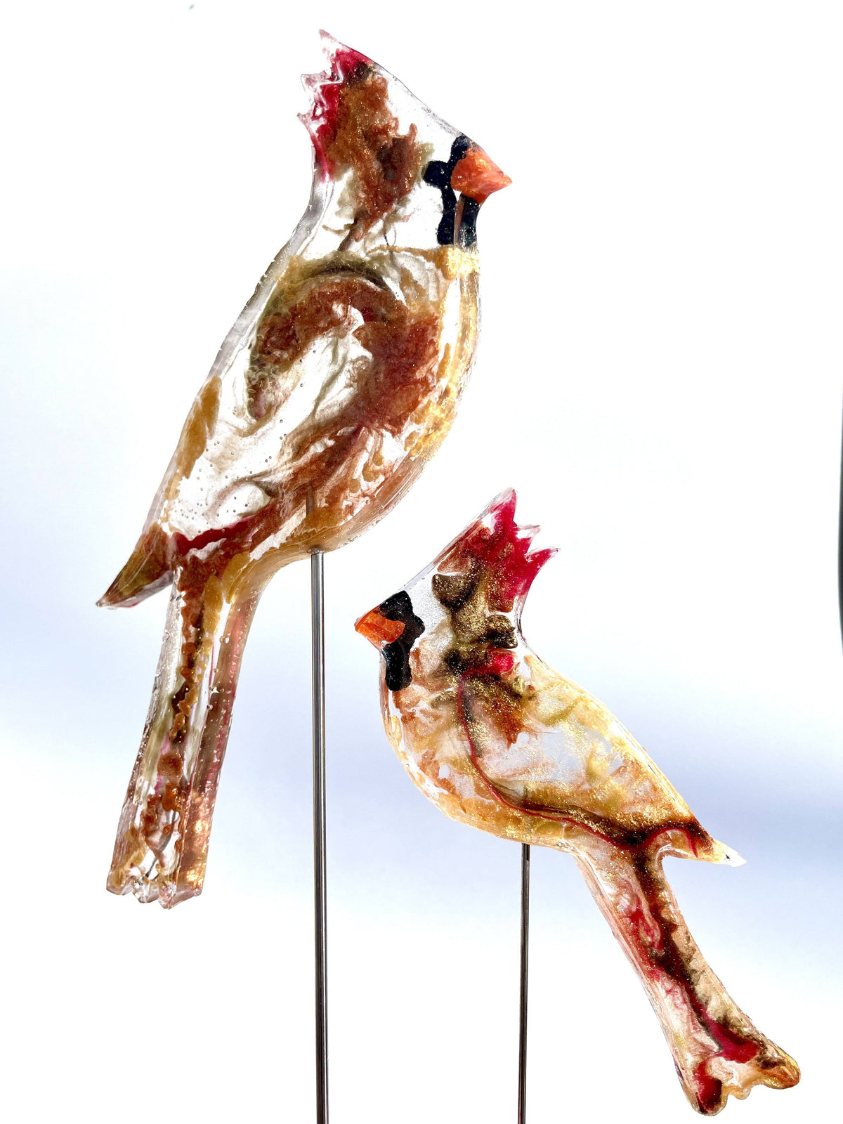 Small Lady (Brown) Cardinal - Bird on a Stick Birds on a Stick Garden Girl NC 